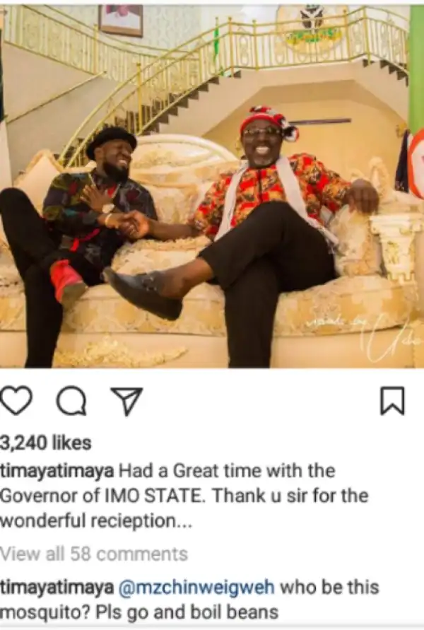 Timaya Blasts Fan Who Tried To Correct Him, See What He Said